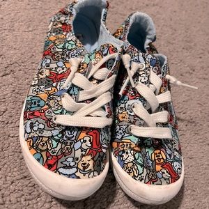 Bobs by Skechers memory foam Dog Print tennis shoe